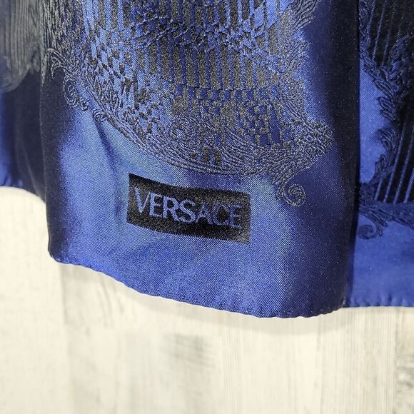 Authentic Versace Iridescent Black and Blue Scarf - Picture 5 of 12